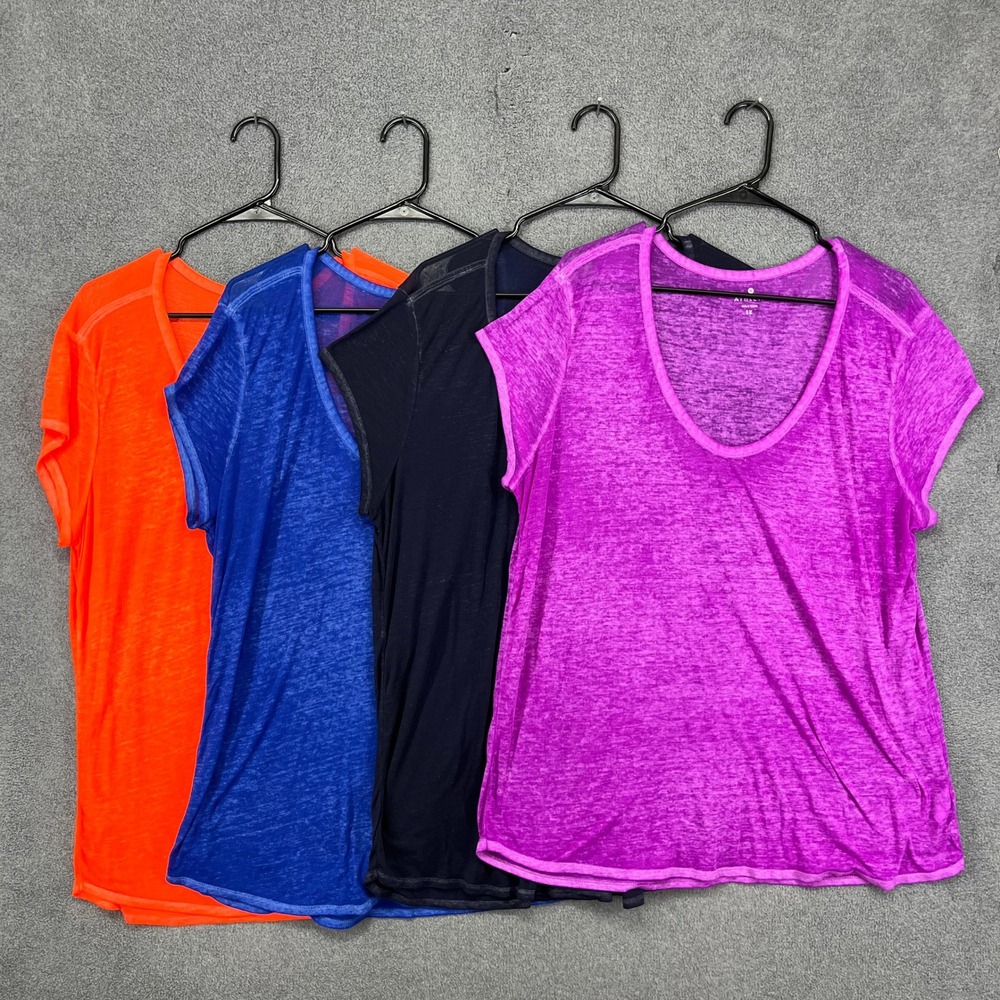 Athleta Burnout Scoop Neck T-Shirt Women 1X Multi Color Bundle 4 Pack Activewear